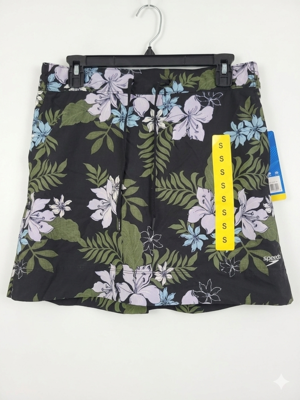 Speedo Black Floral Skort - Lavender & Olive Print